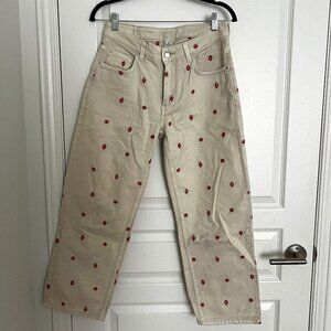 Flower Print Balloon Jeans